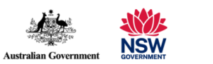 Australian Government logo and NSW Government logo